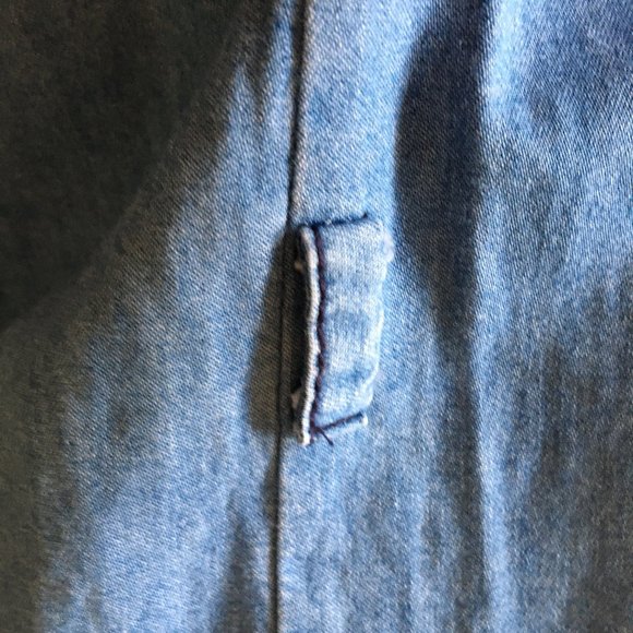 Peasant / Boho emboidered denim blouse - Picture 8 of 9